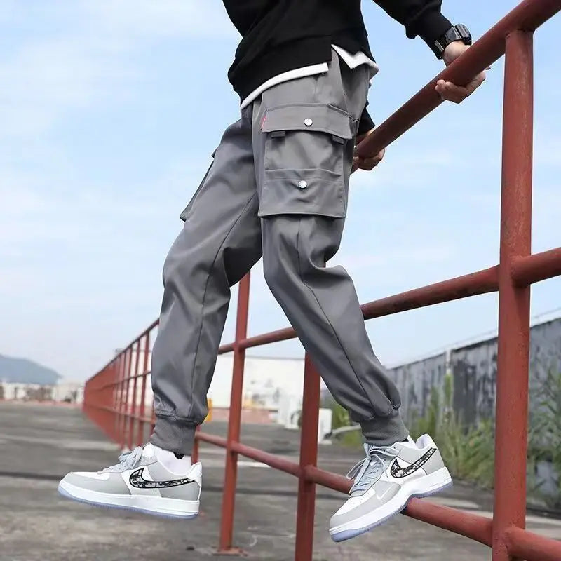 Workwear pants 2023 men's spring and autumn trendy leggings casual pants American oversized loose fitting Harlan