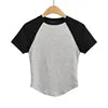 W3243 Hot Selling Summer Short Sleeve Round Neck Crop Top Slim Fit Short Basic Shirt Women Breathable Sweat Clothing