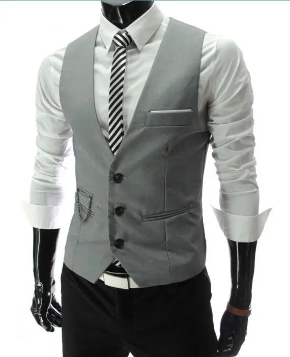 2025 New Arrival Dress Vests For Men Slim Fit Mens Suit Vest Male Waistcoat Gilet Homme Casual Sleeveless Formal Business Jacket