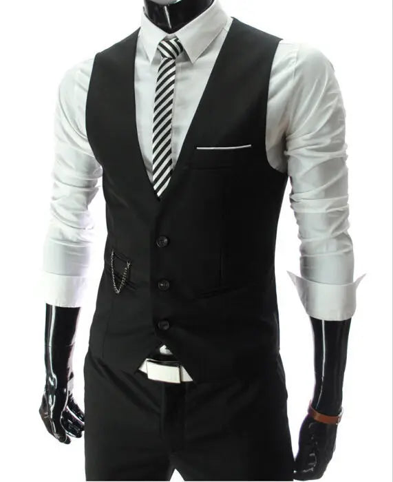 2025 New Arrival Dress Vests For Men Slim Fit Mens Suit Vest Male Waistcoat Gilet Homme Casual Sleeveless Formal Business Jacket