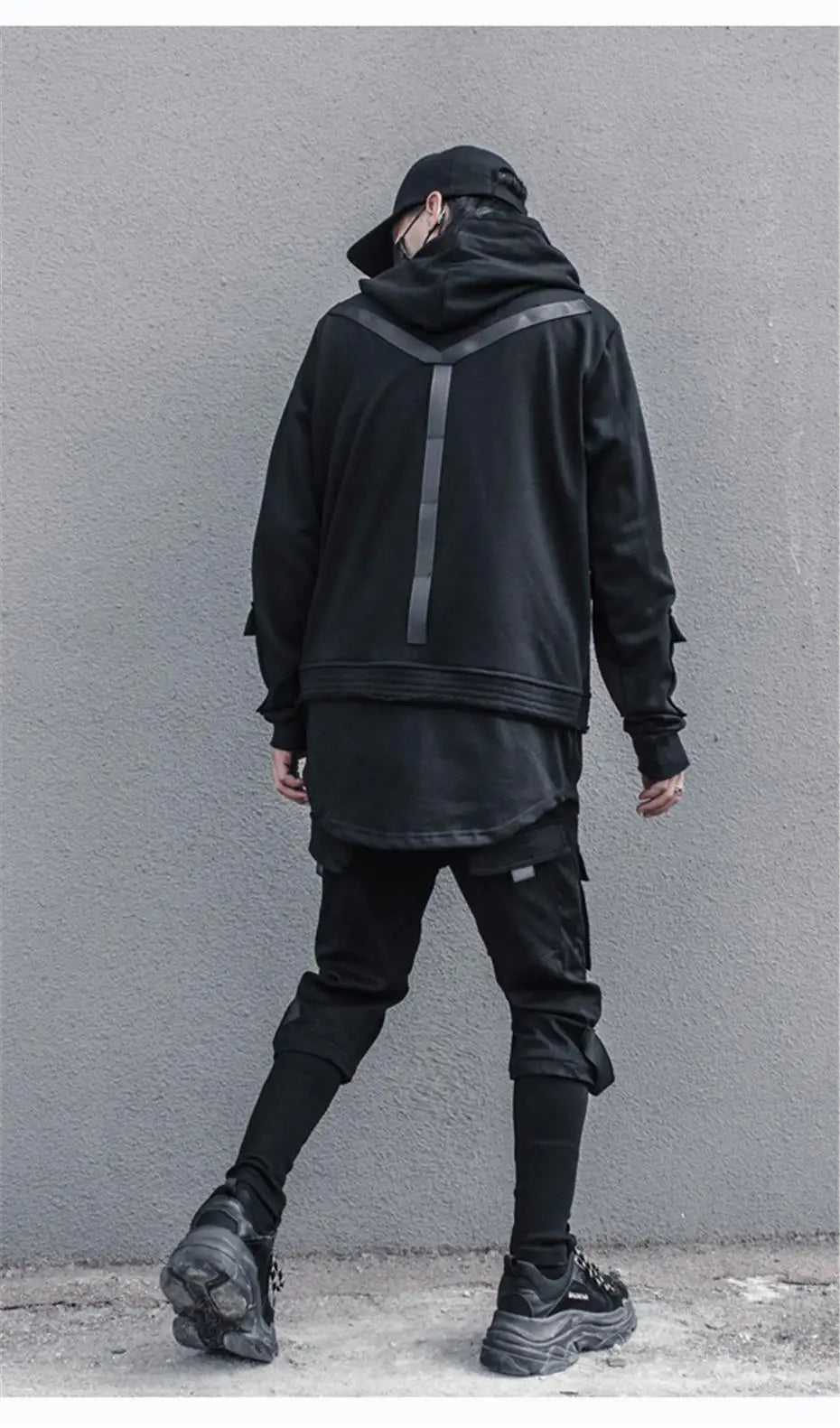 Unisex Harajuku Hoodie Sweatshirt Men's clothes Patchwork Design Cotton Pullover HipHop hooded oversized Streetwear Tactical