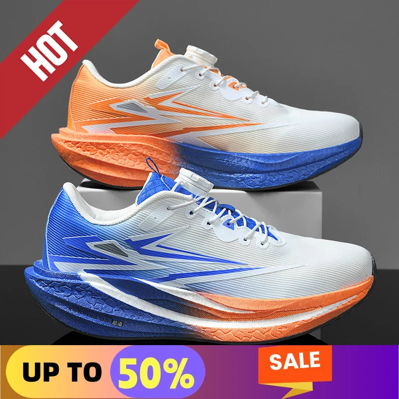 Marathon Sneakers Men's Sports Shoes Women Flat Wear Resistant Sneakers Mesh Breathable Platform Soft Race Running Shoes for Man