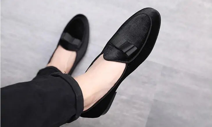 Men's Casual Shoes with Bowknot Mens Driving Moccasins Loafers Men Trendy Party Wedding Flats EUR Sizes 38-48