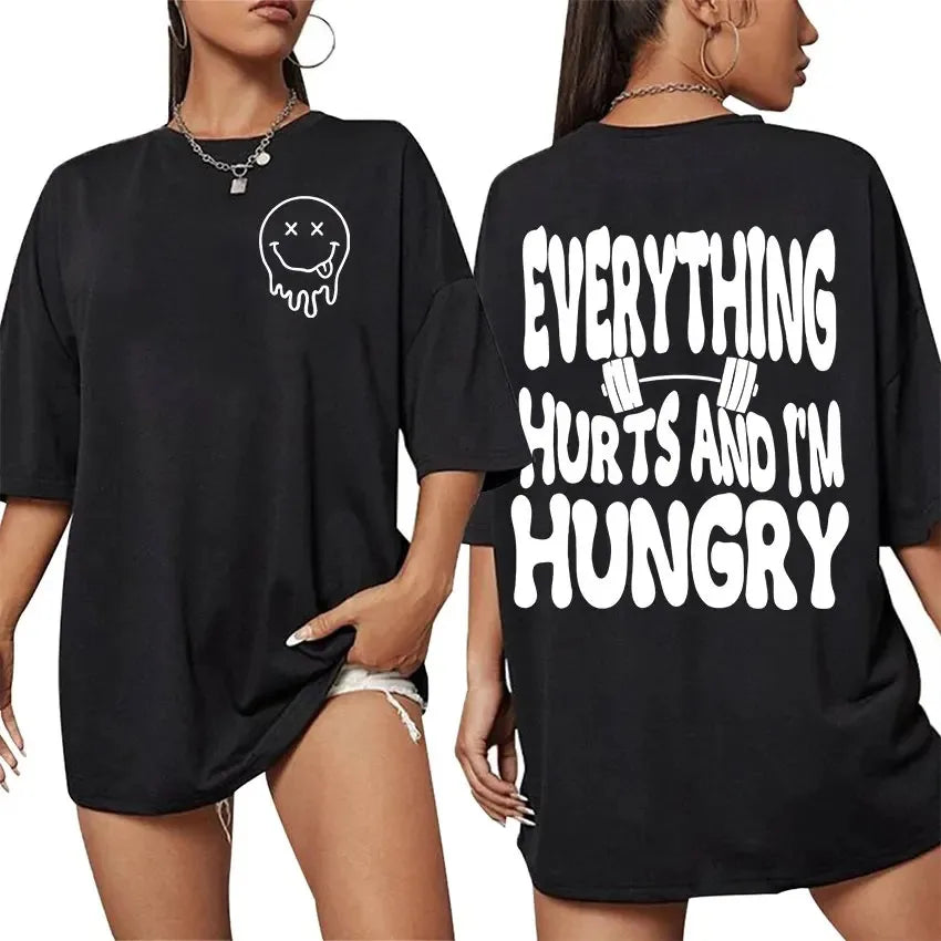 Personality Fashion Be Happy Lift Heavy Gym Weightlifting Graphic Men Women Casual 100% Cotton Oversized T-shirt Cute Clothing