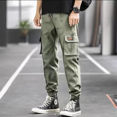 Workwear pants 2023 men's spring and autumn trendy leggings casual pants American oversized loose fitting Harlan