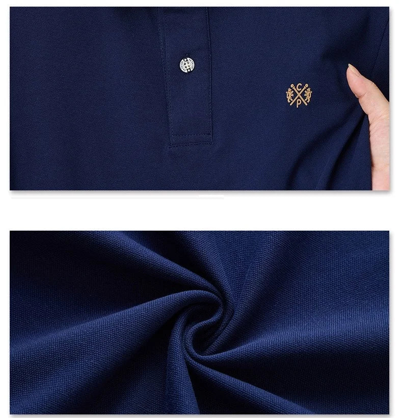 Men's Short-sleeved Tops Summer Casual Polo Shirt Lapel Solid Colour Business Men's Breathable Popular T-shirt Clothing