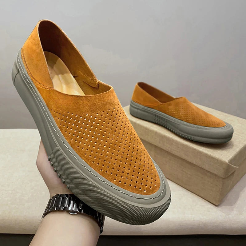 Soft Surface Breathable 2025 New Slip-On Beanie Shoes Driving Casual Men's Lazy Loafers Comfortable and Versatile Men's Shoes Tr