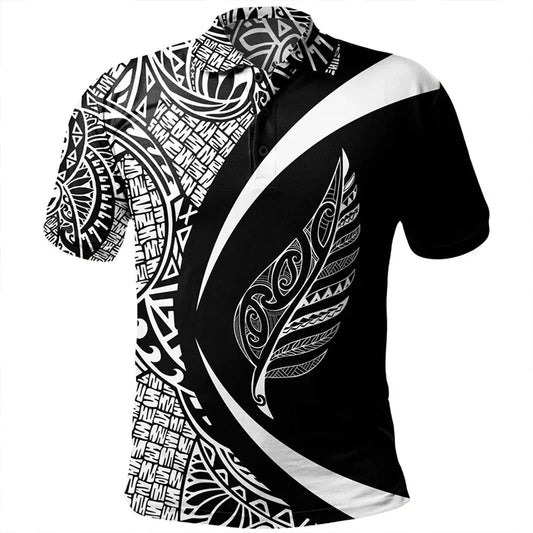 New 3D Zealand NZ Flag Maori Patterns Rugby Print Polo Shirt Lest We Forget Graphic Polo T Shirt For Men Fashion Vintage Clothes
