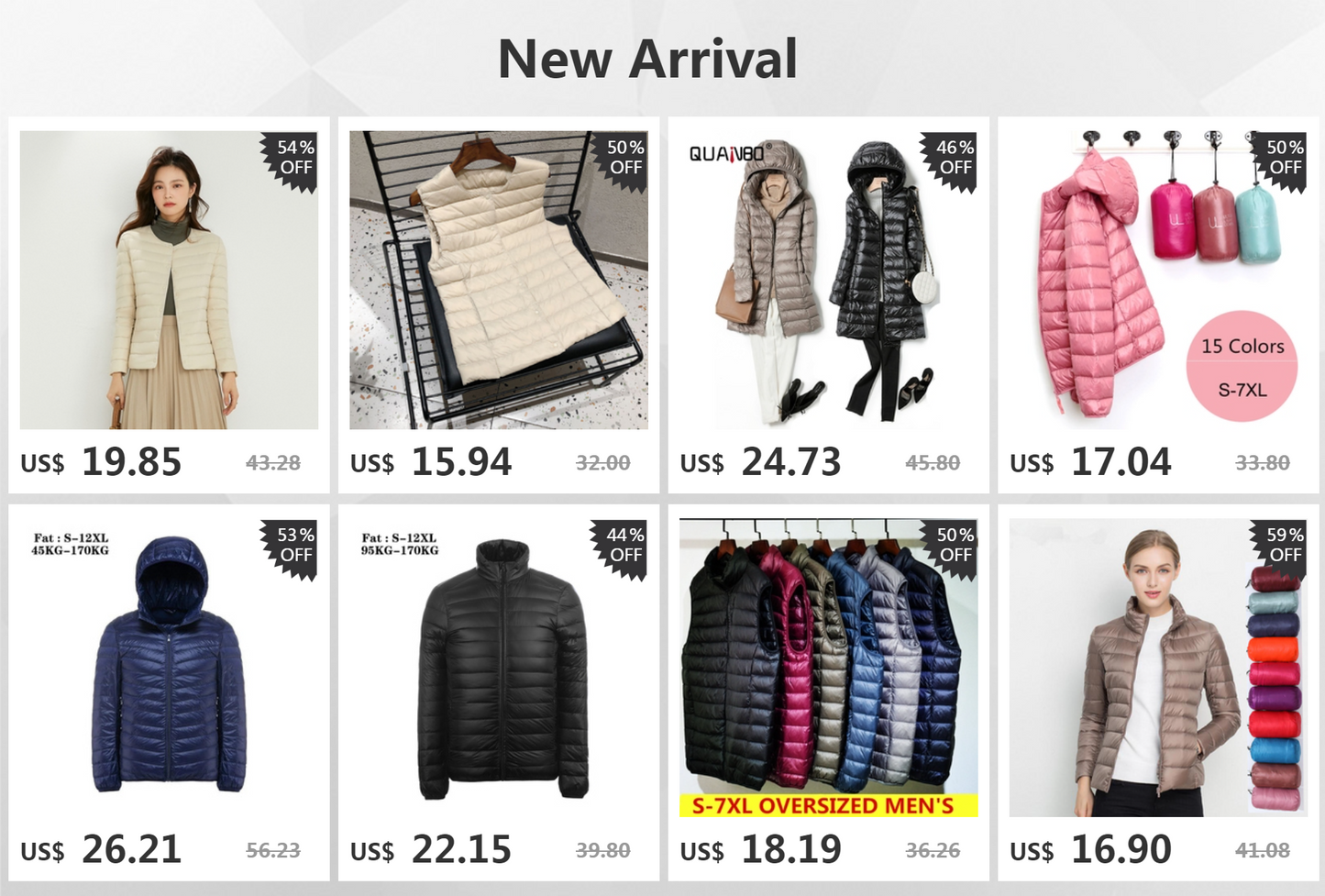 Men's Lightweight Water-Resistant Packable Puffer Jacket 2023 New Arrivals Autumn Winter Male Fashion Stand Collar Down Coats