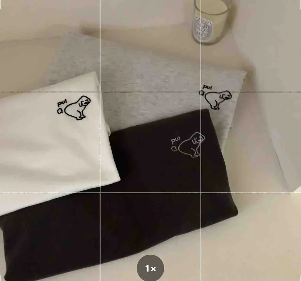 Summer New Korean Style Loose Casual round Neck Short Sleeve T-Shirt Women's White Top Embroidered Dog Pattern Cotton