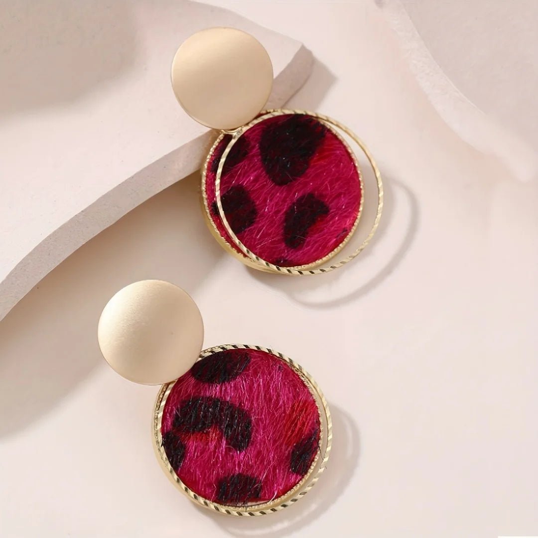 Tassel Disc Pattern Earrings, Symmetrical Pendant Earrings for Women, Creative, Individual and Geometric Temperament