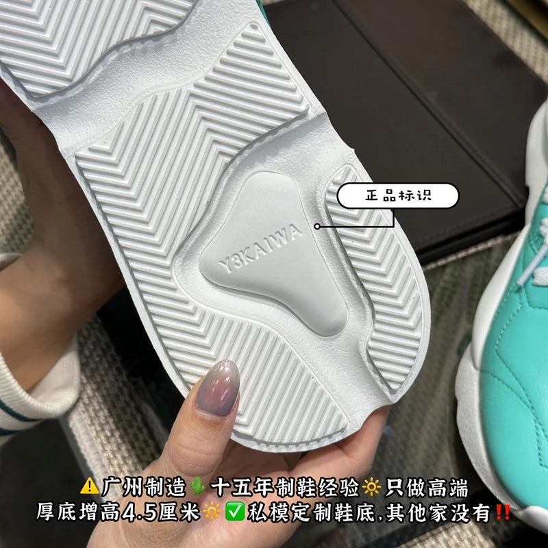 Handcrafed Casual Sneakers Man Platform Leather Canvas Sports Running Shoes Zip Upper Trainers Breathable Men Footwear Man Shoes