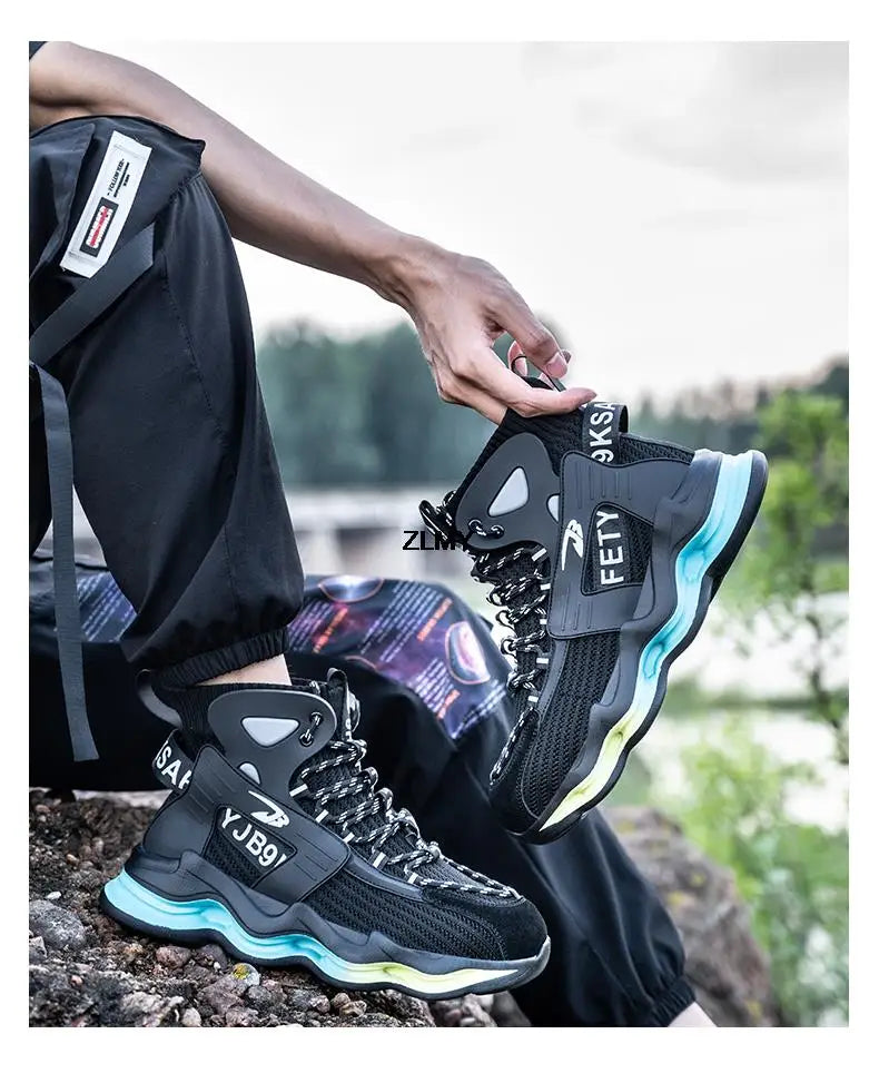 New Design Safety Shoes Men Work Sneaker Steel Toe Shoes Puncture Proof High Top Work Safety Boots Male Lightweight Work Shoes