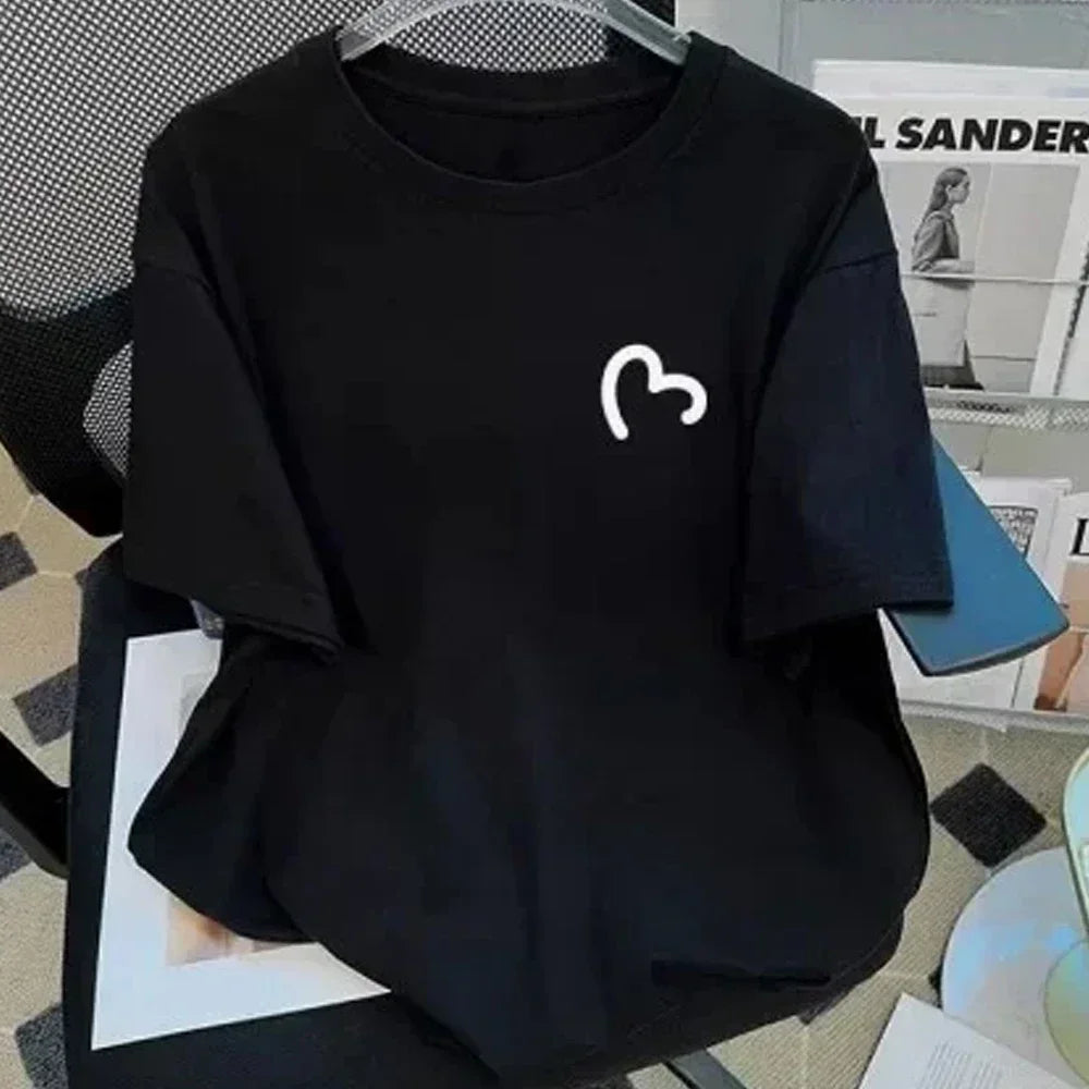 Fashion Summer Women T-shirt Harajuku Funny White Short Sleeve T Shirt Female Casual Unisex Round NeckStreetwear Y2k Clothes Top