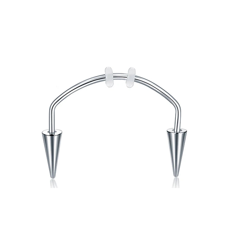 WKOUD 2 Pcs  Piercing Tiger Teeth Vampire  Stainless Steel Smile Lip Nail Jewelry Fangs Dracula Septum 3 Style