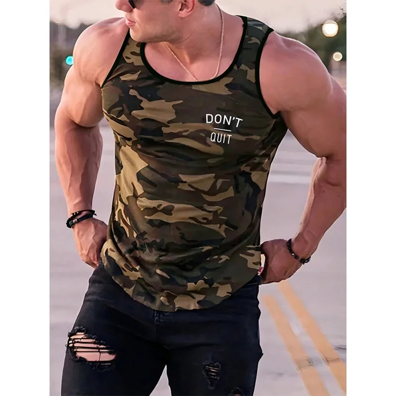 3D Print Camouflage Tank Tops For Man Coconut Tree Pattern Tees Summer Casual Fashion Vest Oversized Sportswear Street Tank Top