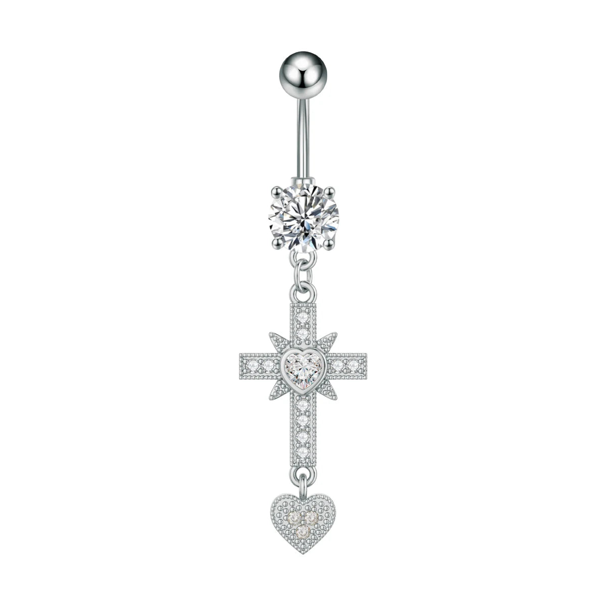 14G Gold Color Pendant Navel Piercing Ornament Butterfly Heart Chains Dangled Belly Button Rings for Women Belly Nombril Jewelry