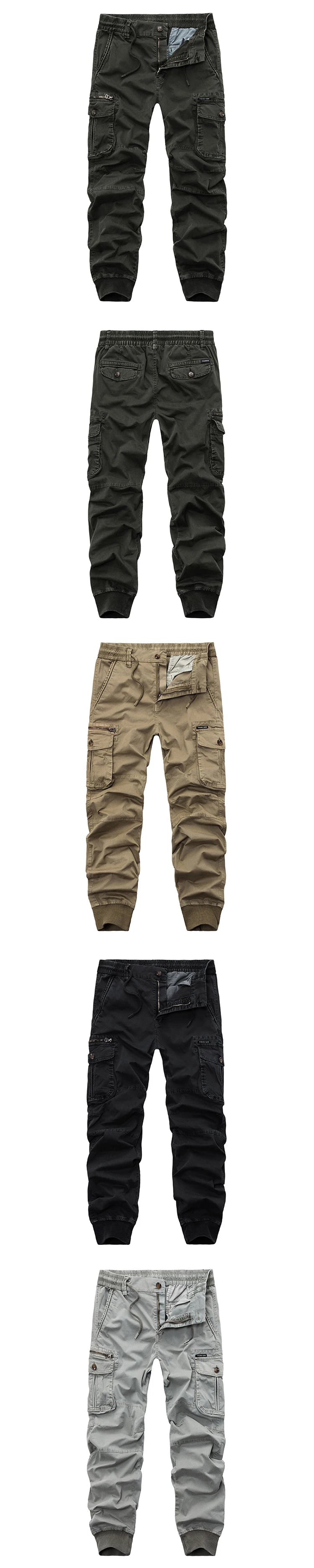 2025 Fashion Spring Mens Tactical Cargo Pants Men Joggers Army Military Casual Cotton Pants Hip Hop Ribbon Male army Trousers 38