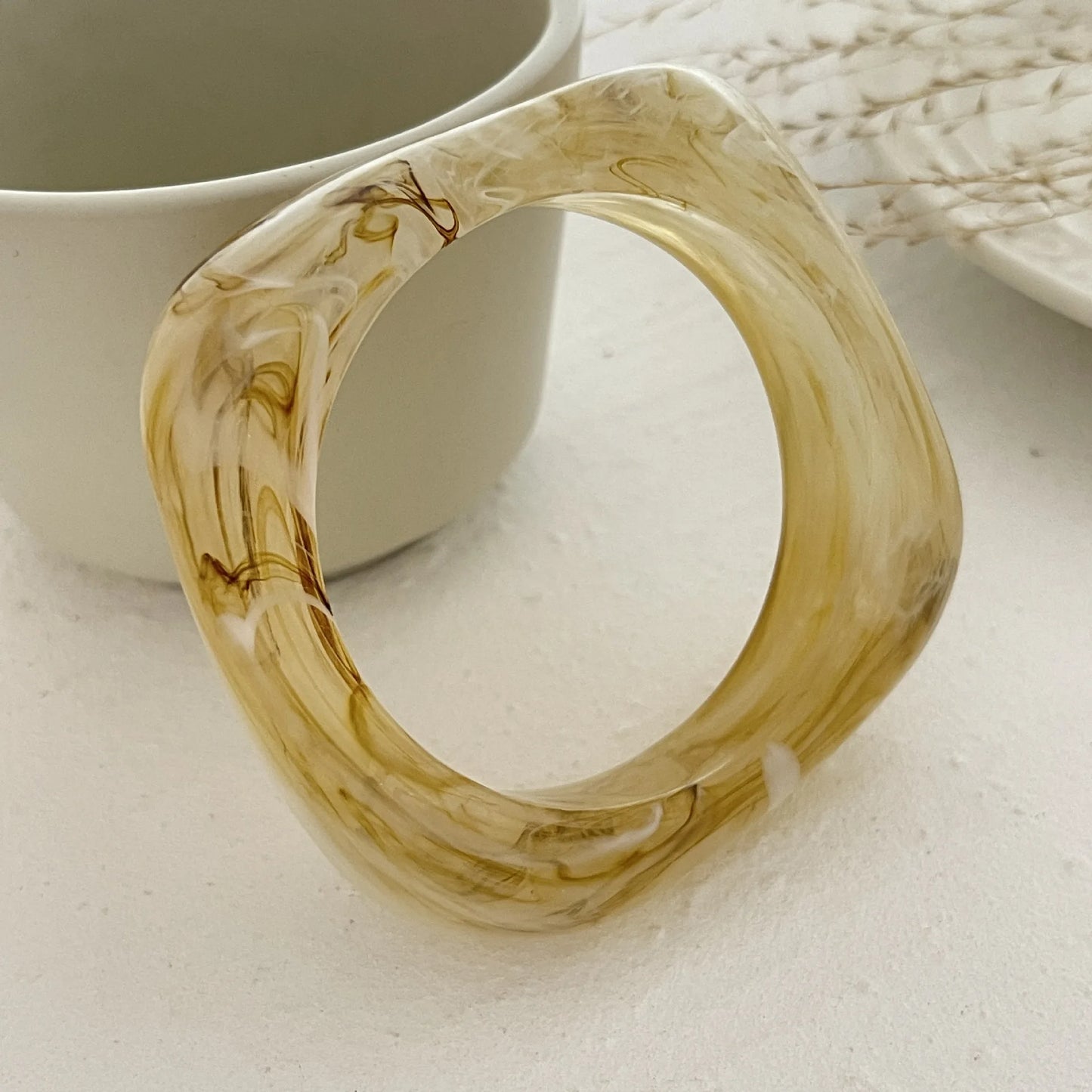DIEZI Exaggerated Punk Irregular Wide Bangles Fashion Hip Hop Geometric Acrylic Resin Bangles Bracelets For Women Men Jewelry