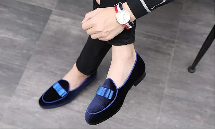 Men's Casual Shoes with Bowknot Mens Driving Moccasins Loafers Men Trendy Party Wedding Flats EUR Sizes 38-48