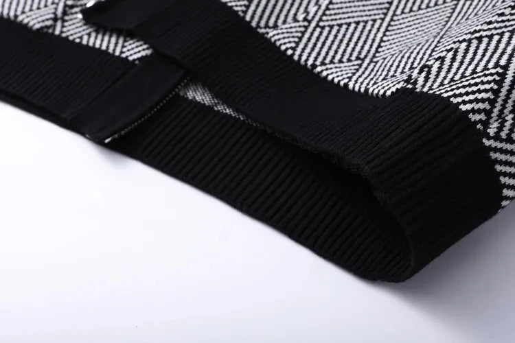 Luxury brand men's V-neck knitted sweater autumn winter new fashion boutique zipper European design high-end shawl casual coat