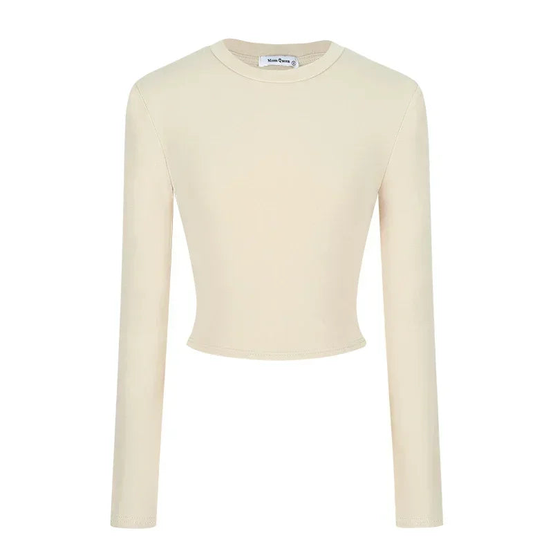 Women Casual Long Sleeve T-Shirts Spring Autumn Solid Slim Fit Pullovers Tees Shirts Female Streetwear Base Tees Tops Casual