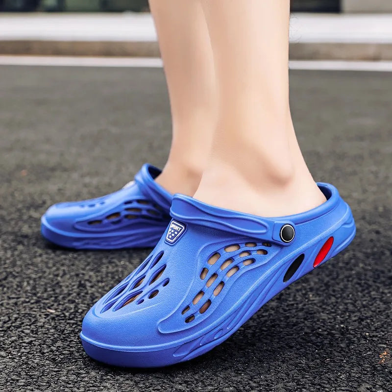 Eyriphy Summer Men Sandals Outdoor Clogs Casual Garden Shoes With Arch Support Kitchen Fishing Non-Slips Shoes Hole EVA Slides