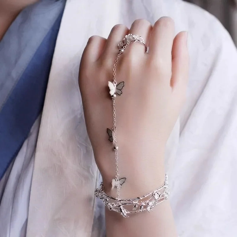 Tian Guan Ci Fu Bracelet Ring Adjustable Heaven Official’s Blessing Hua Cheng Xie Lian Cosplay Accessories Butterfly Finger Ring