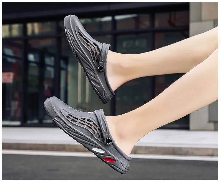 Eyriphy Summer Men Sandals Outdoor Clogs Casual Garden Shoes With Arch Support Kitchen Fishing Non-Slips Shoes Hole EVA Slides