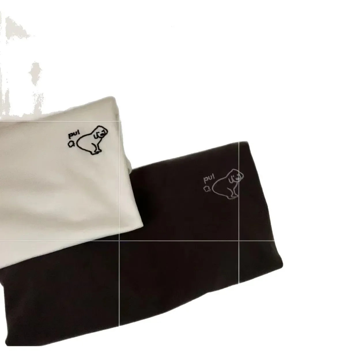 Summer New Korean Style Loose Casual round Neck Short Sleeve T-Shirt Women's White Top Embroidered Dog Pattern Cotton