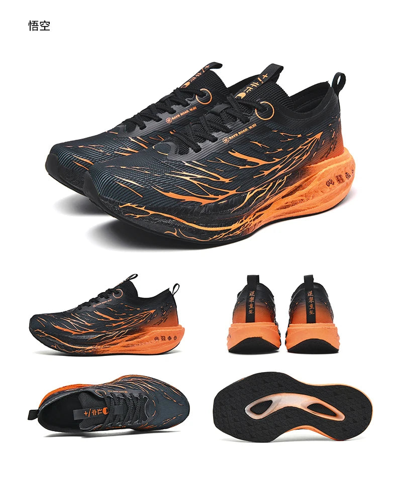 Men Sports Running Shoes Casual Marathon Carbon Plate Breathable Lightweight Women's Fluorescence Athletic Nonskid Sneakers