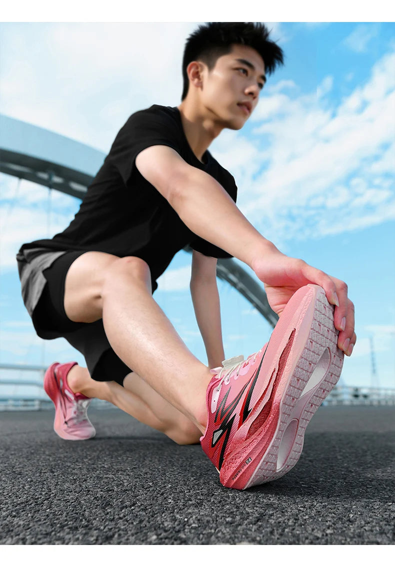 Marathon Sneakers Men's Sports Shoes Women Flat Wear Resistant Sneakers Mesh Breathable Platform Soft Race Running Shoes for Man