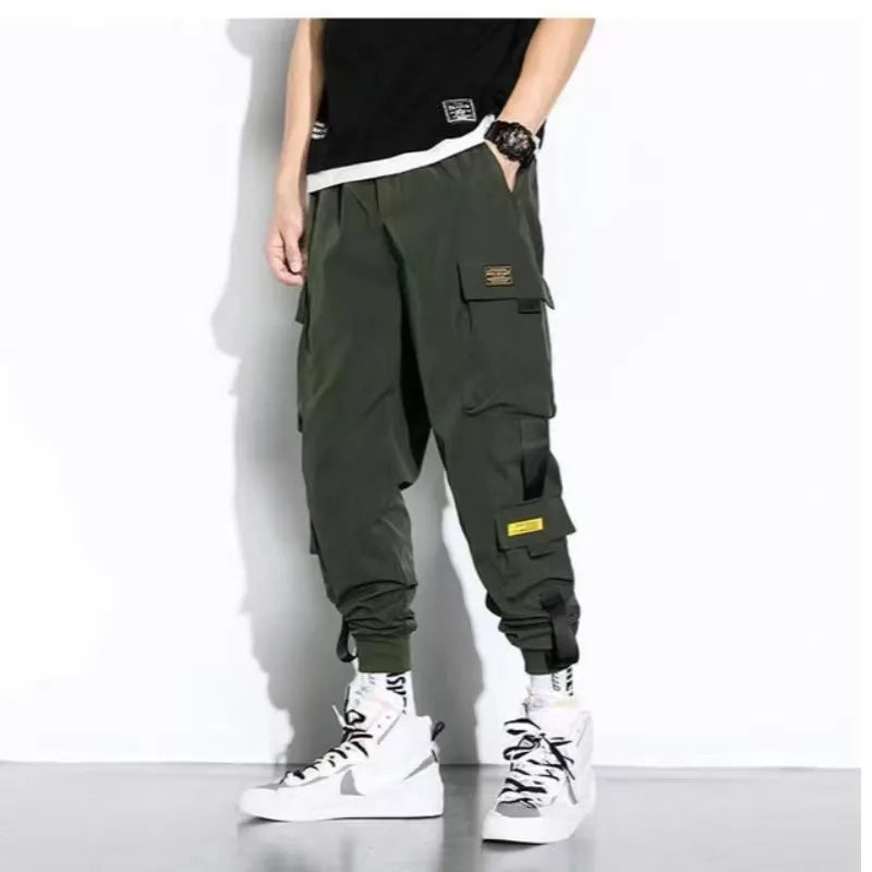 Workwear pants 2023 men's spring and autumn trendy leggings casual pants American oversized loose fitting Harlan