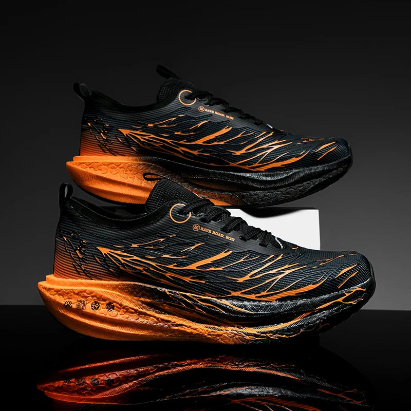 Men Sports Running Shoes Casual Marathon Carbon Plate Breathable Lightweight Women's Fluorescence Athletic Nonskid Sneakers