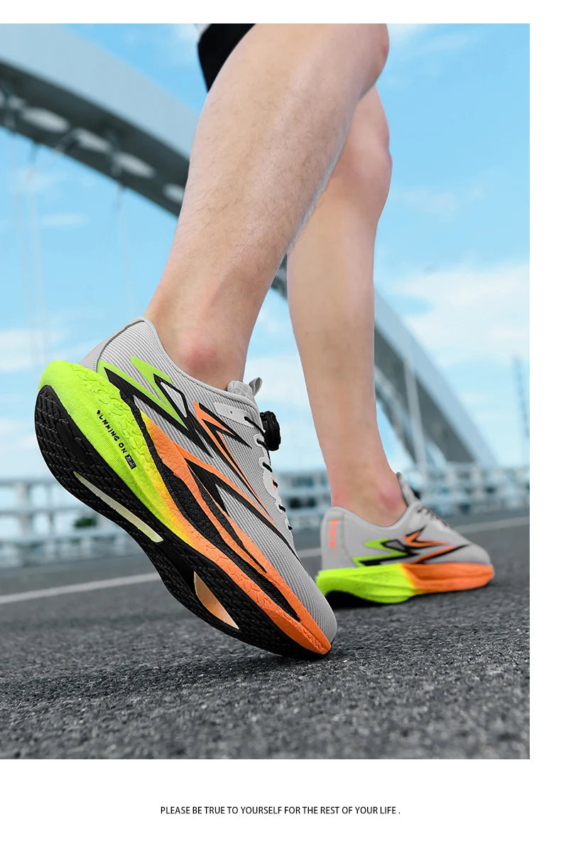 Marathon Sneakers Men's Sports Shoes Women Flat Wear Resistant Sneakers Mesh Breathable Platform Soft Race Running Shoes for Man