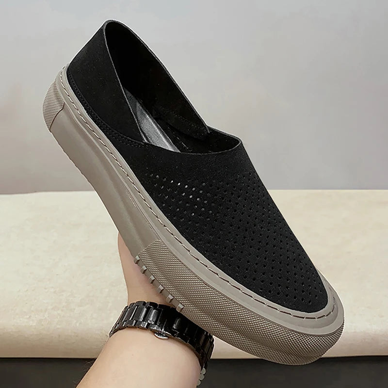 Soft Surface Breathable 2025 New Slip-On Beanie Shoes Driving Casual Men's Lazy Loafers Comfortable and Versatile Men's Shoes Tr