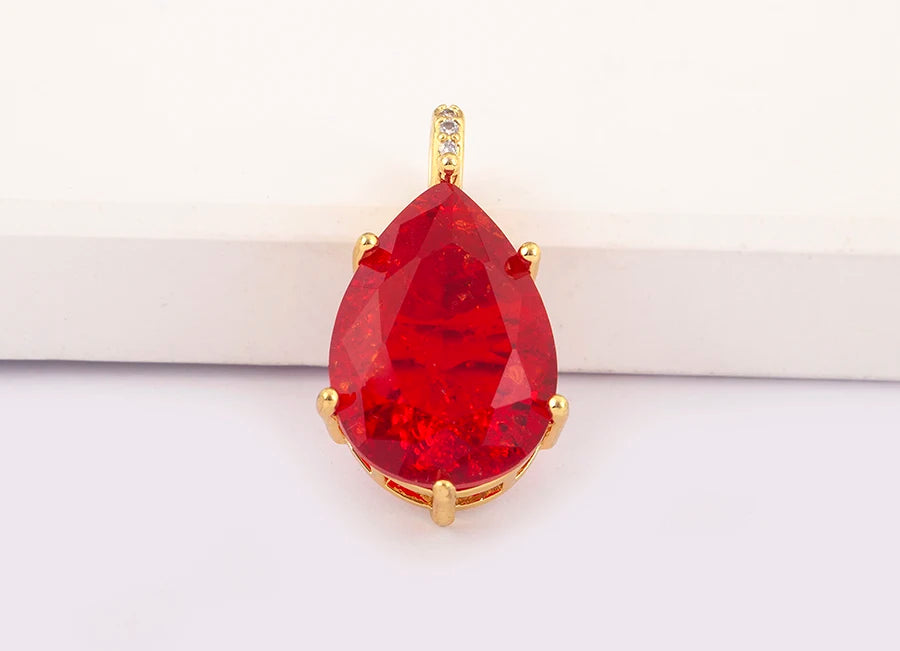 New Design Waterdrop Shape Zircon Charm Pendant DIY Necklace For Women Charm Jewelry Making Findings Supplies Accessories