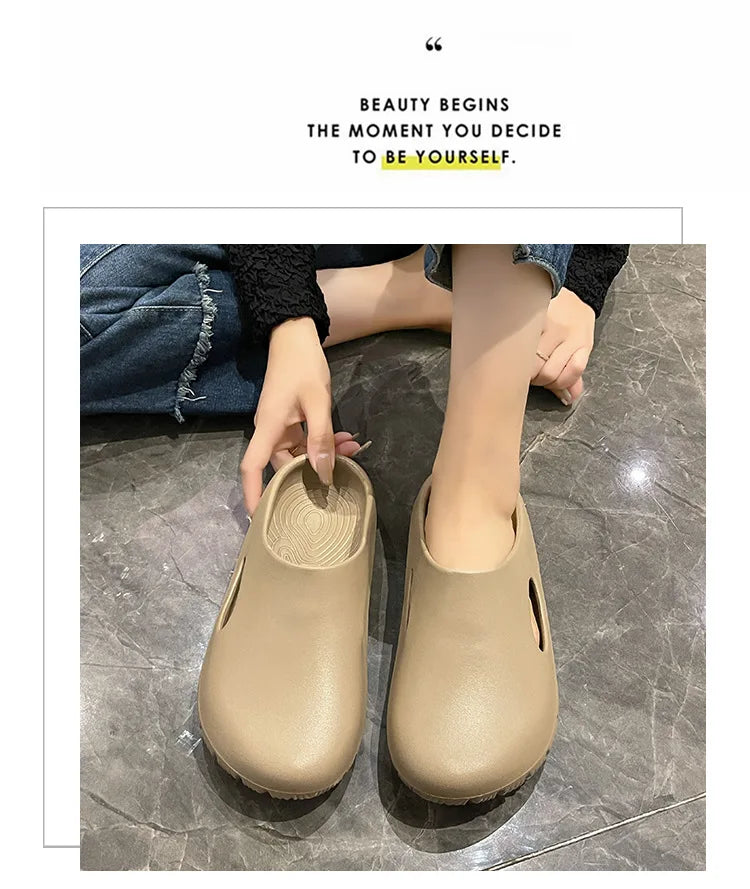 Asgard Summer Clogs Slippers For Women Outdoor Fashion Anti-slip Beach Slides Waterproof EVA Flat Garden Shoes Lady Home Sandals