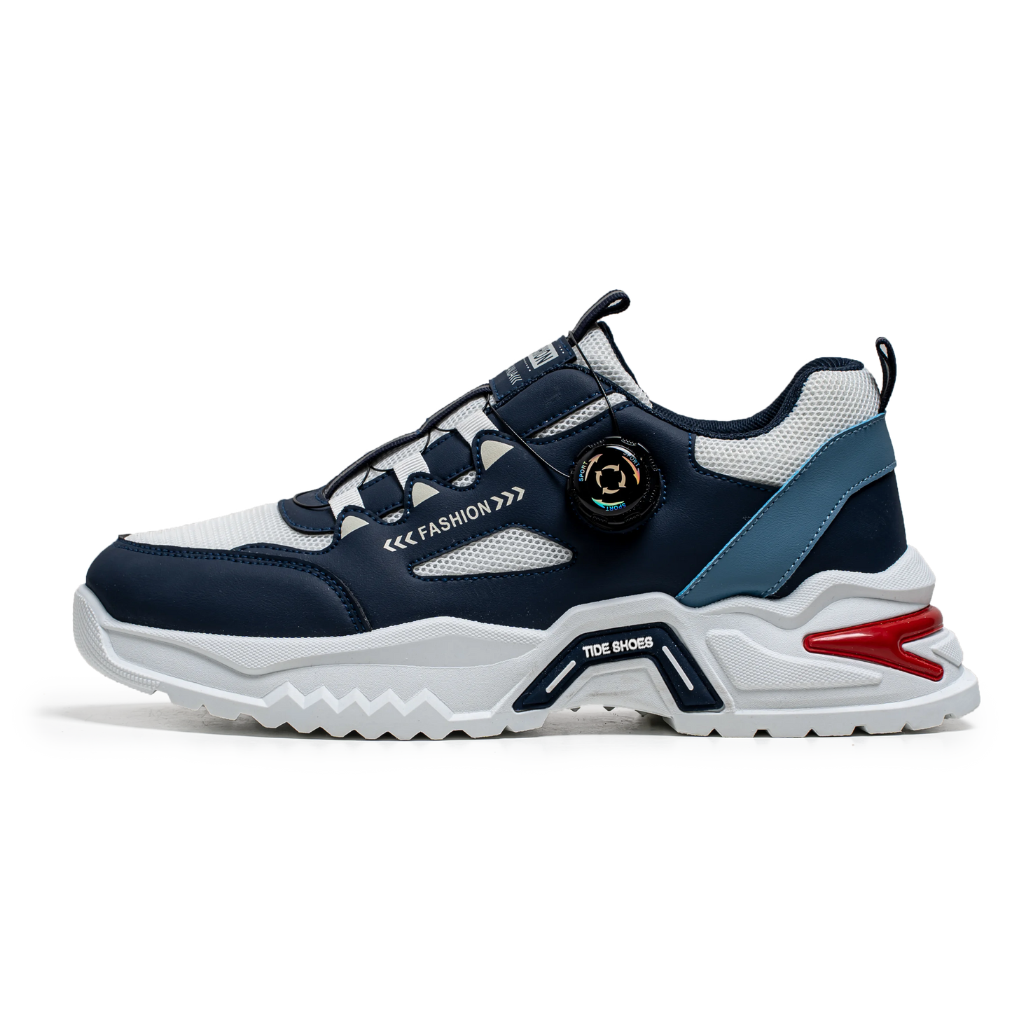 Men's Korean rotating buckle trendy casual sports shoes four season soft soled non slip outdoor running shoes student sneakers