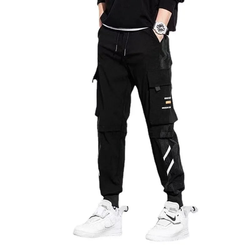 Workwear pants 2023 men's spring and autumn trendy leggings casual pants American oversized loose fitting Harlan