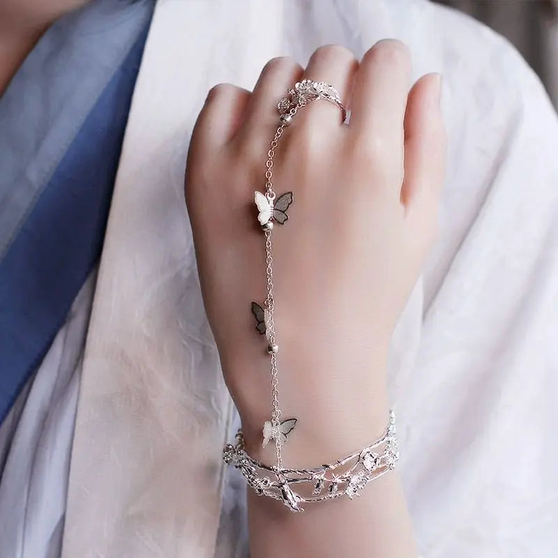 Tian Guan Ci Fu Bracelet Ring Adjustable Heaven Official’s Blessing Hua Cheng Xie Lian Cosplay Accessories Butterfly Finger Ring