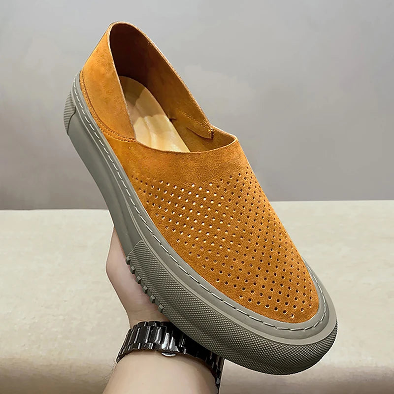 Soft Surface Breathable 2025 New Slip-On Beanie Shoes Driving Casual Men's Lazy Loafers Comfortable and Versatile Men's Shoes Tr