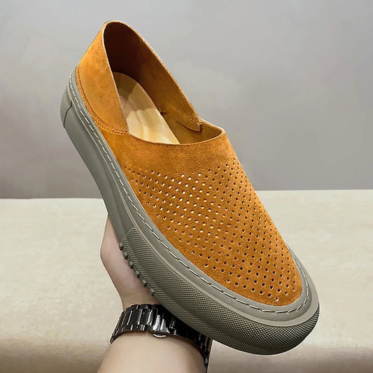 Soft Surface Breathable 2025 New Slip-On Beanie Shoes Driving Casual Men's Lazy Loafers Comfortable and Versatile Men's Shoes Tr