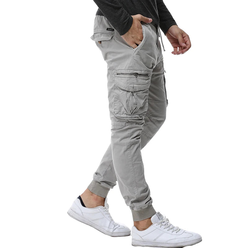 2025 Fashion Spring Mens Tactical Cargo Pants Men Joggers Army Military Casual Cotton Pants Hip Hop Ribbon Male army Trousers 38