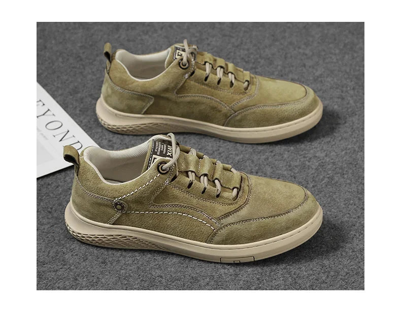 Men Sneakers Shoes Men Shoes fashion Genuine Leather Loafers Breathable Autumn lace up comfortable Mesh Casual Shoes Outdoor