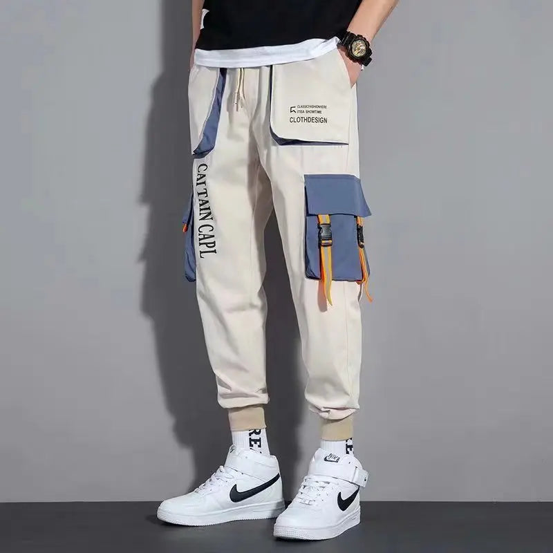 Workwear pants 2023 men's spring and autumn trendy leggings casual pants American oversized loose fitting Harlan