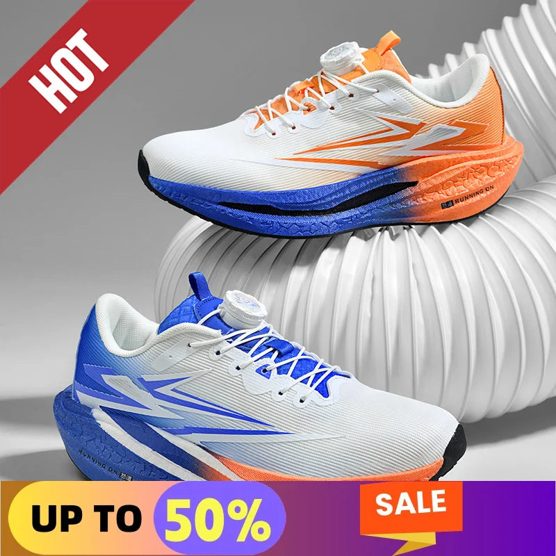 Marathon Sneakers Men's Sports Shoes Women Flat Wear Resistant Sneakers Mesh Breathable Platform Soft Race Running Shoes for Man