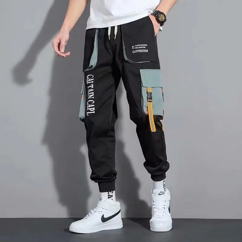 Workwear pants 2023 men's spring and autumn trendy leggings casual pants American oversized loose fitting Harlan