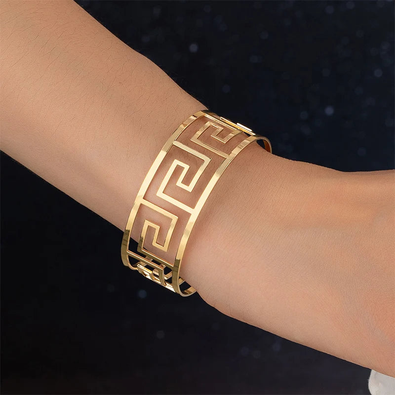 Geometric Bracelet Jewelry For Women Trend Fashion Simple Exquisite Accessories Personality Gold Color Party Gifts RG0075
