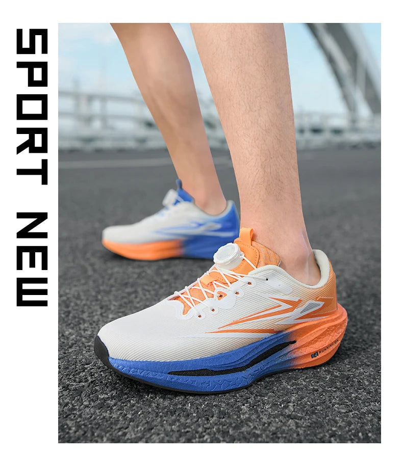 Marathon Sneakers Men's Sports Shoes Women Flat Wear Resistant Sneakers Mesh Breathable Platform Soft Race Running Shoes for Man